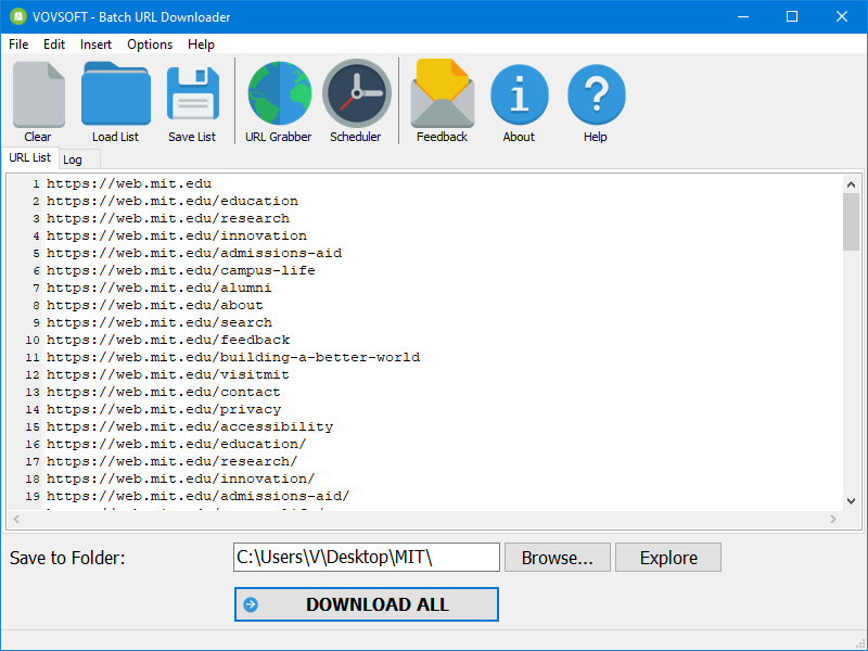 Batch URL Downloader Screenshot
