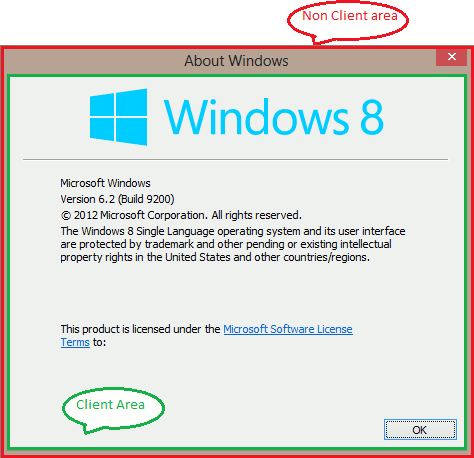 Client Area vs Non-Client Area