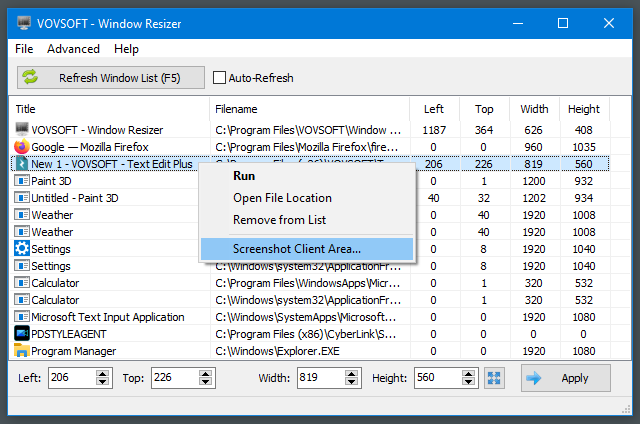 VOVSOFT Window Resizer 3.1 instal the new version for mac