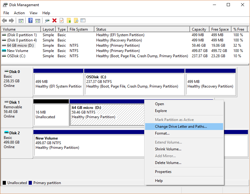 Disk Management Screenshot