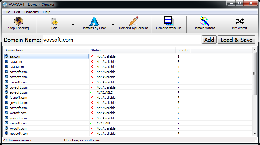 Domain Checker Screenshot