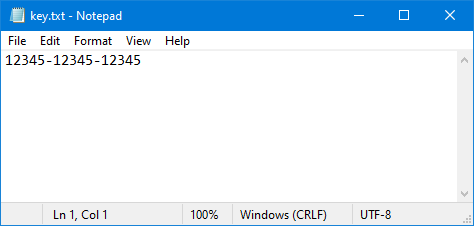 Sample key.txt
