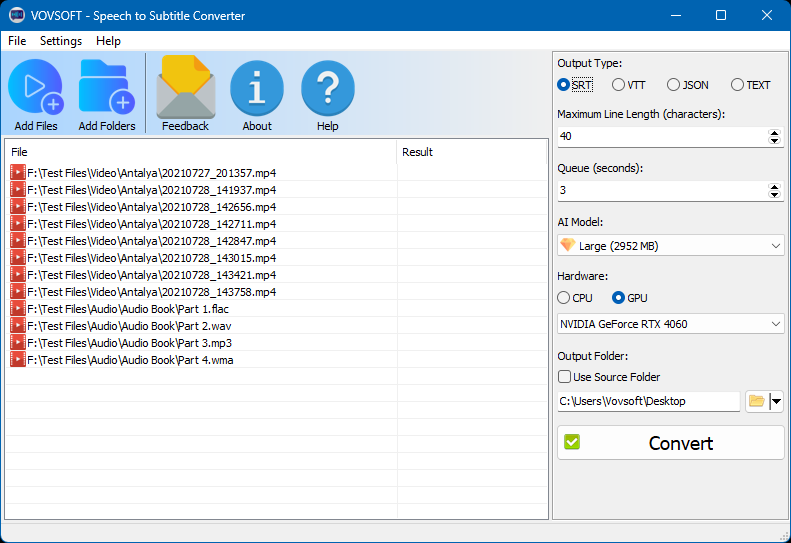 Speech to Subtitle Converter Screenshot