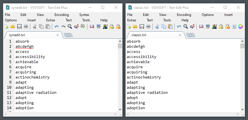 SynEdit vs Classic Interface