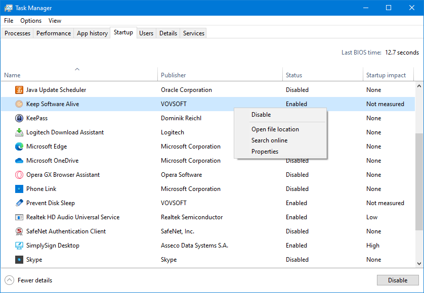 Task Manager Startup