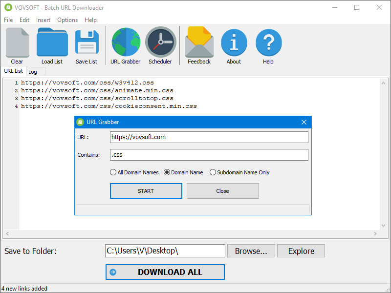 Batch URL Downloader for PC | Downloads multiple links - Vovsoft