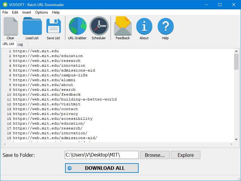 Batch URL Downloader for PC | Downloads multiple links - Vovsoft