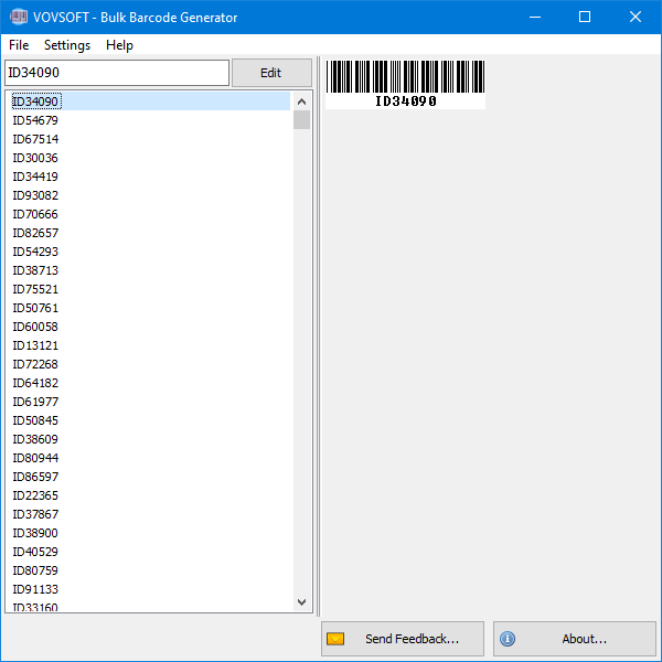 Bulk Barcode Generator Screenshot