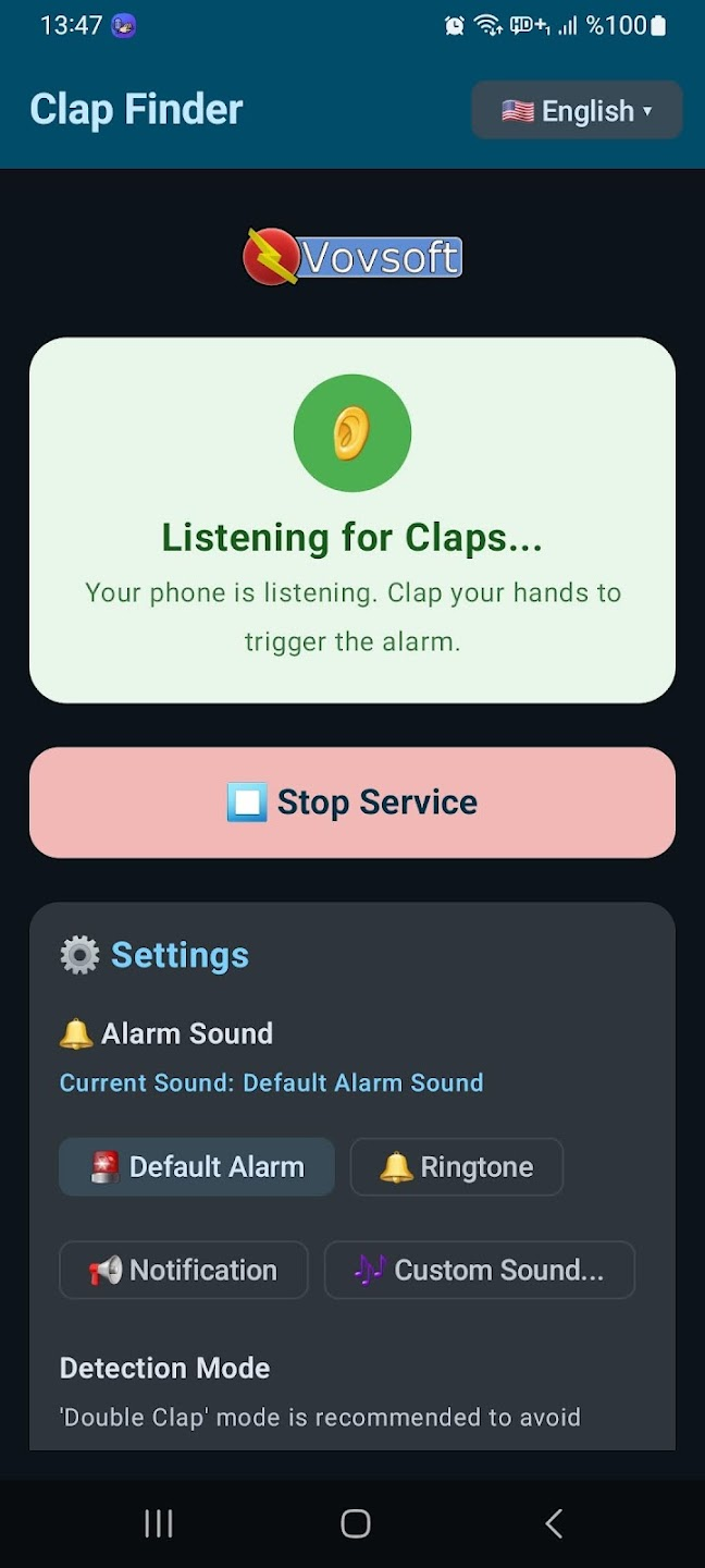Clap Finder Screenshot