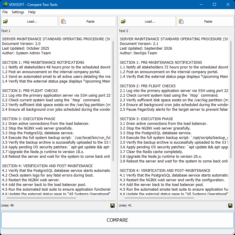 Compare Two Texts Screenshot
