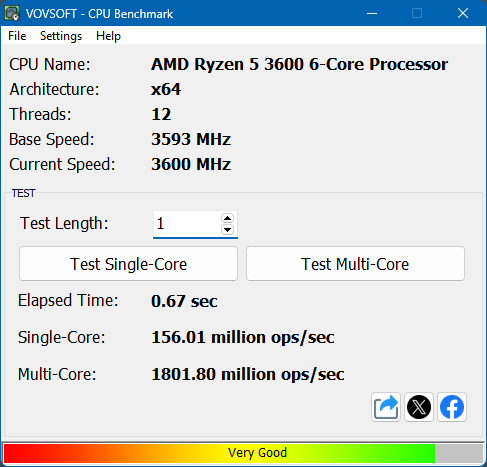 CPU Benchmark Screenshot