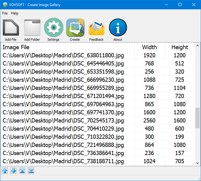 Create Image Gallery Screenshot