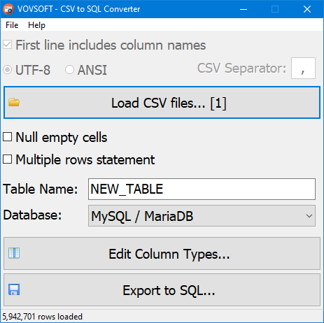CSV to SQL Converter for PC | Converts CSV to SQL
