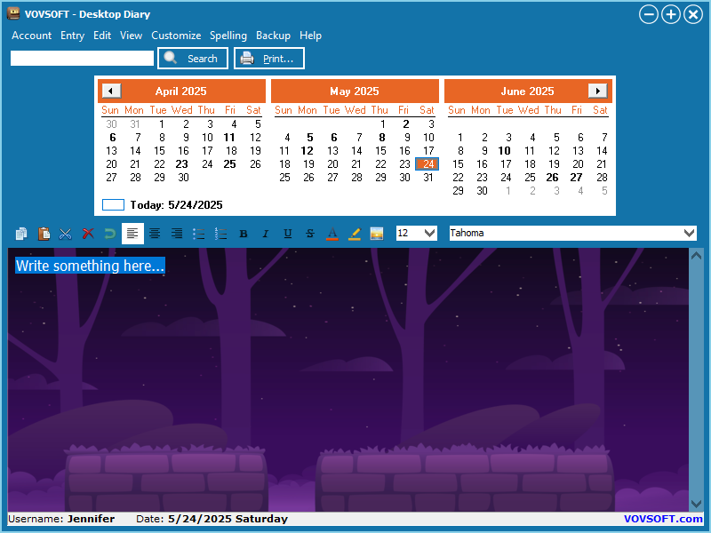 Desktop Diary for PC | Offline diary software