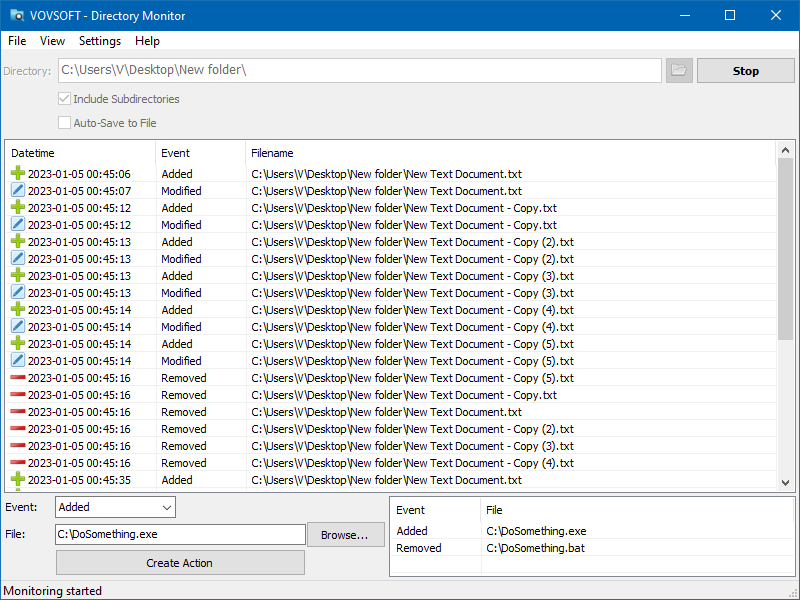 Directory Visualiser Directory Monitor for PC | Tracks activity within a folder