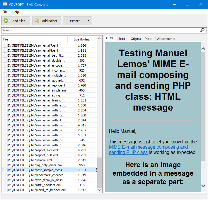 EML Converter Screenshot