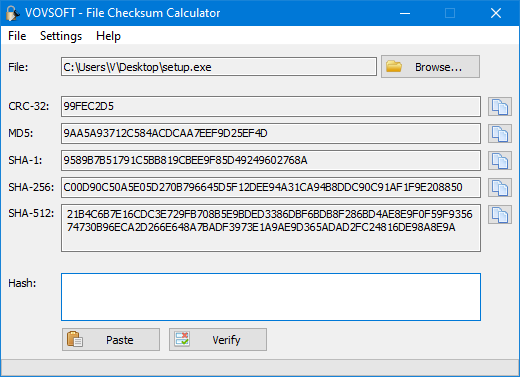 File Checksum Calculator Screenshot