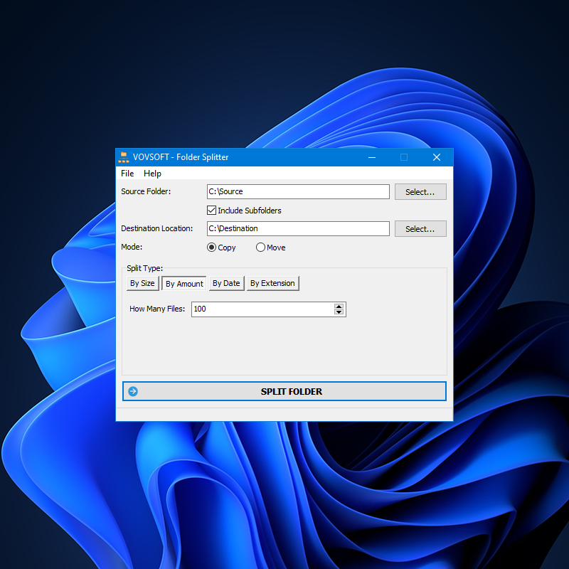 Folder Splitter Screenshot