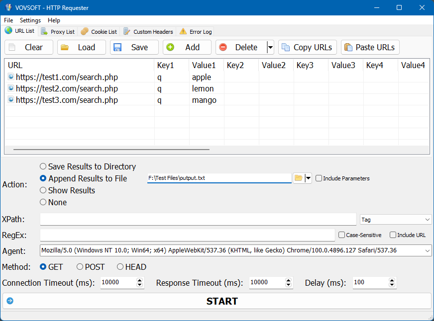 HTTP Requester Screenshot