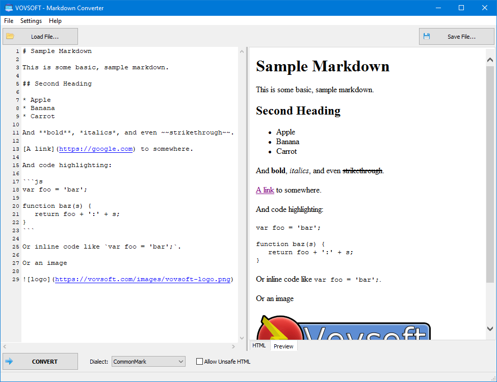 Markdown Converter Screenshot