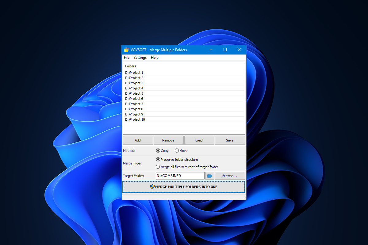 Merge Multiple Folders Screenshot
