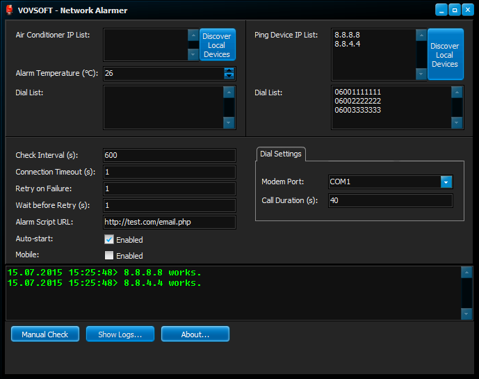 Network Alarmer Screenshot