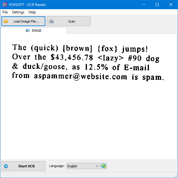 OCR Reader Screenshot