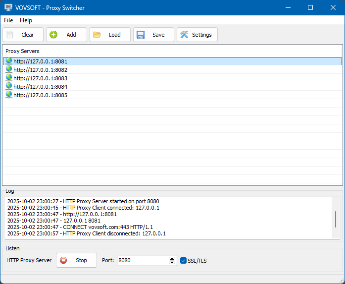 Proxy Switcher Screenshot