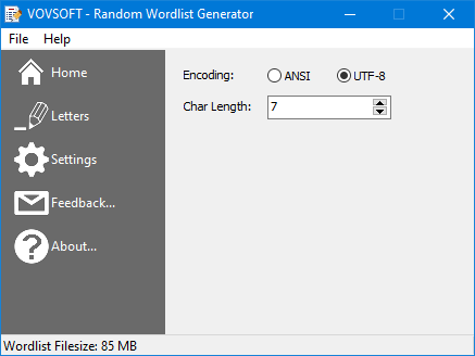 Random Wordlist Generator for PC | Creates wordlists in seconds - Vovsoft