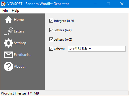 Random Wordlist Generator Screenshot