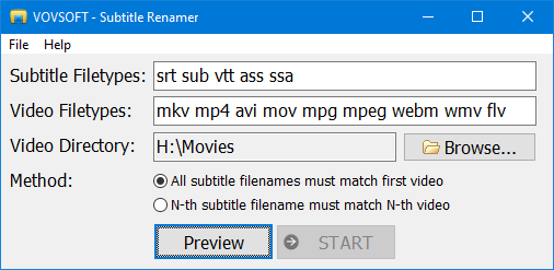 Subtitle Renamer Screenshot