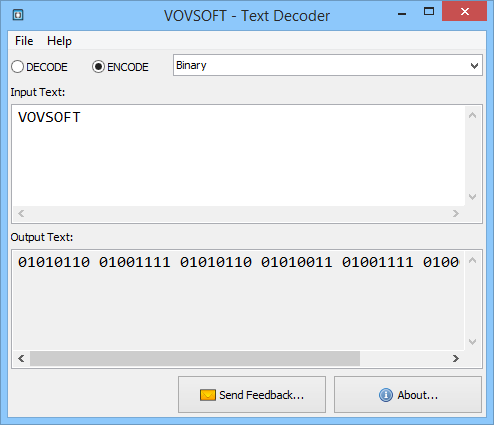 Text Decoder And Encoder For PC Encodes And Decodes Text Vovsoft
