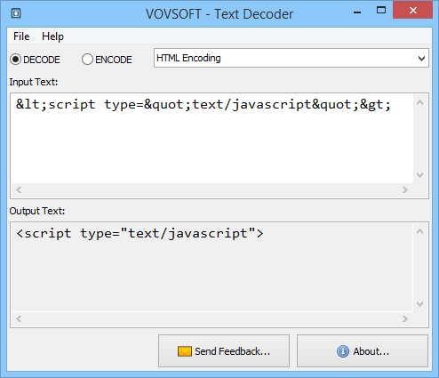 Text Decoder And Encoder for PC | Encodes and decodes text