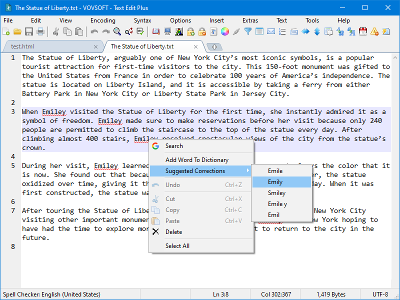 Text Edit Plus for PC | Text editor with helpful features - Vovsoft