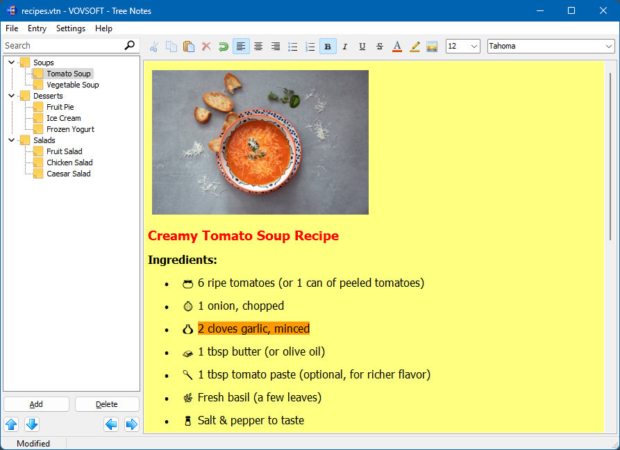 Tree Notes Screenshot