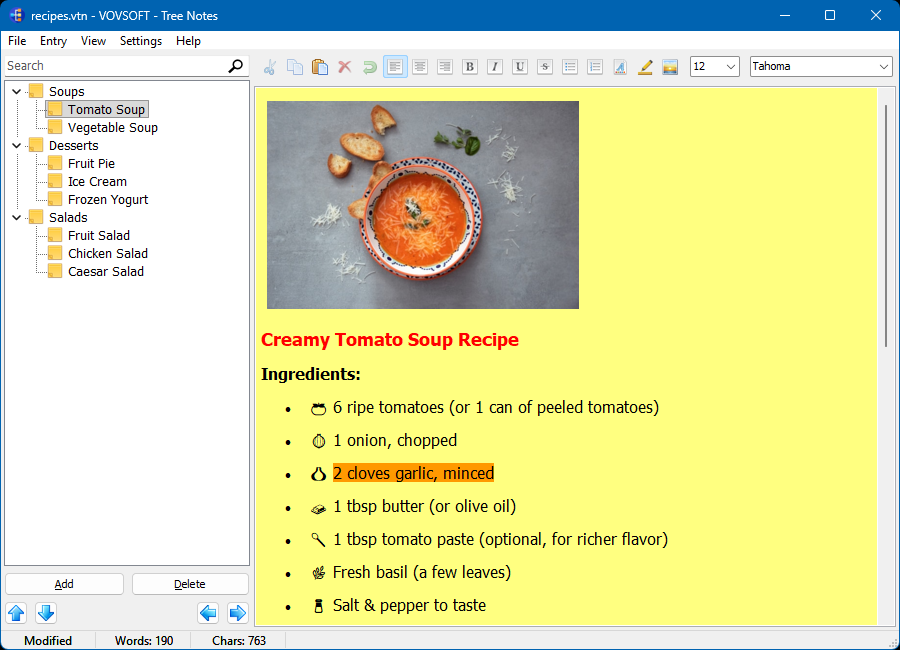 Tree Notes Screenshot