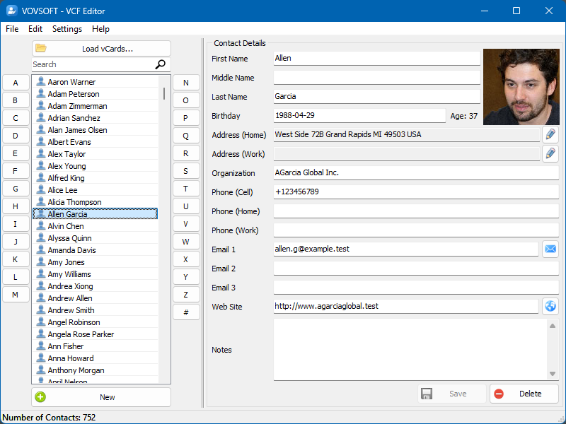 VCF Editor Screenshot