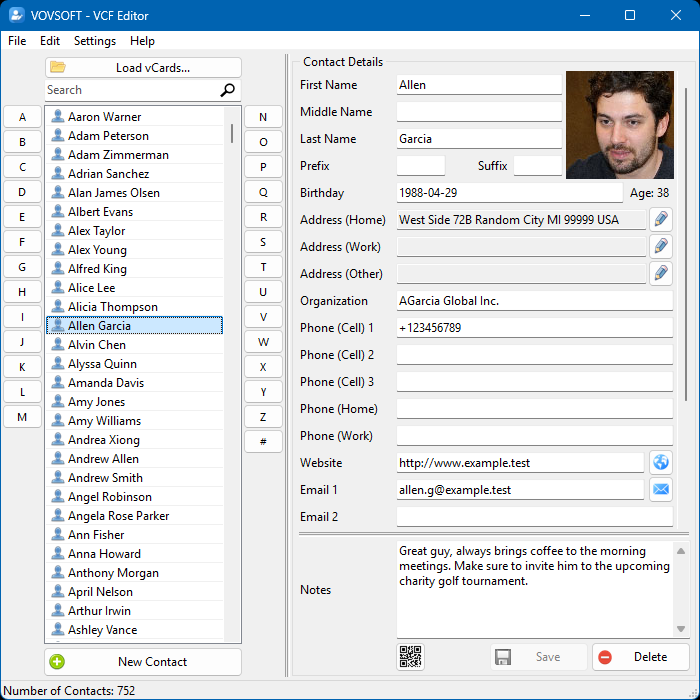 VCF Editor Screenshot