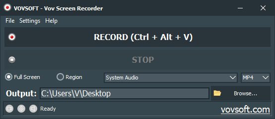 download VovSoft Screen Recorder 4.2