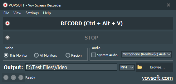 Vov Screen Recorder Screenshot