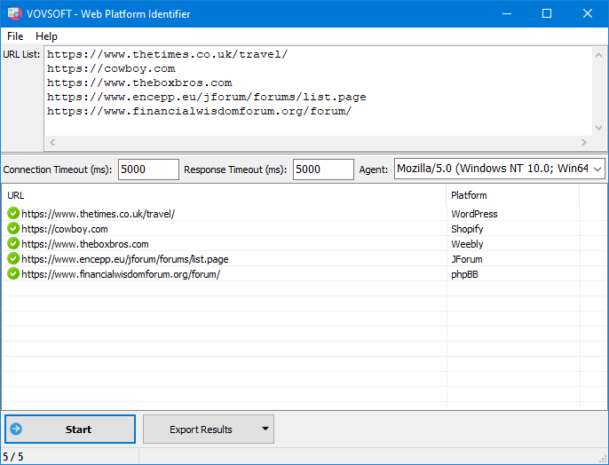 Web Platform Identifier Screenshot