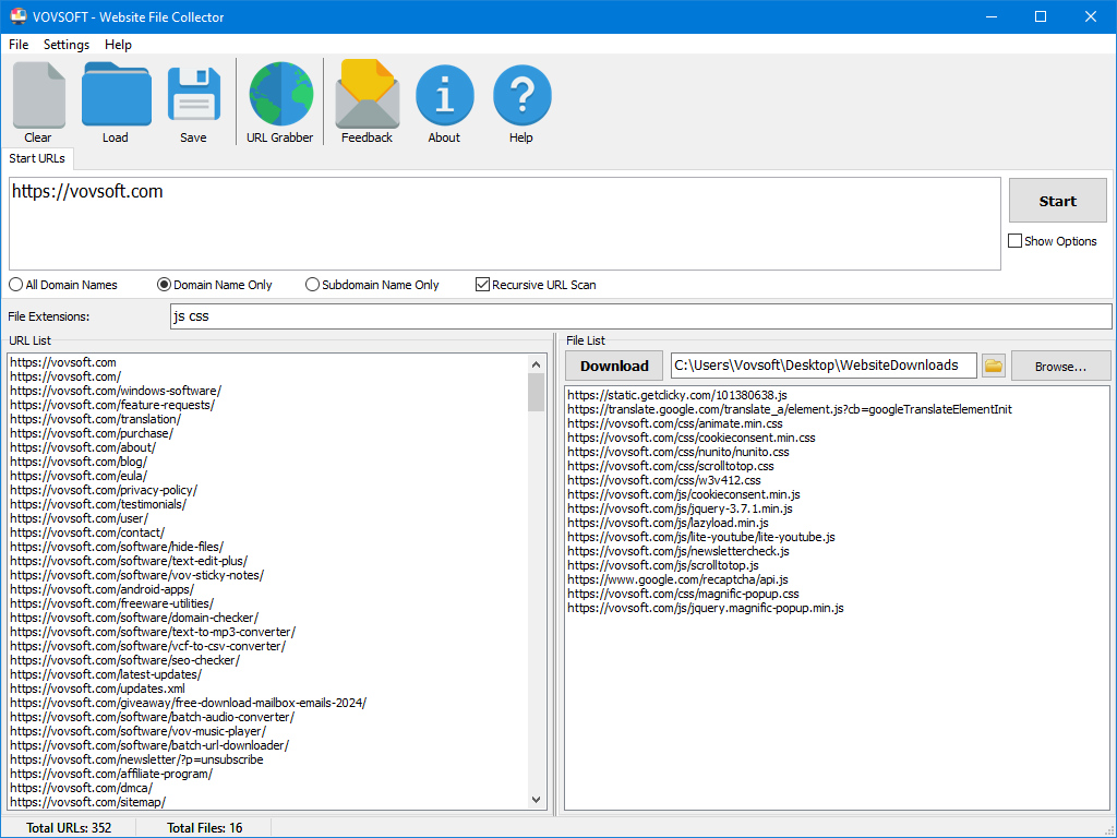 Website File Collector for PC | Finds and downloads files