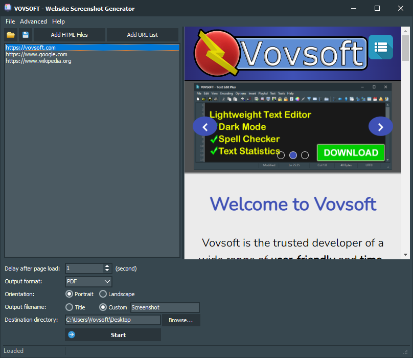 Website Screenshot Generator Screenshot