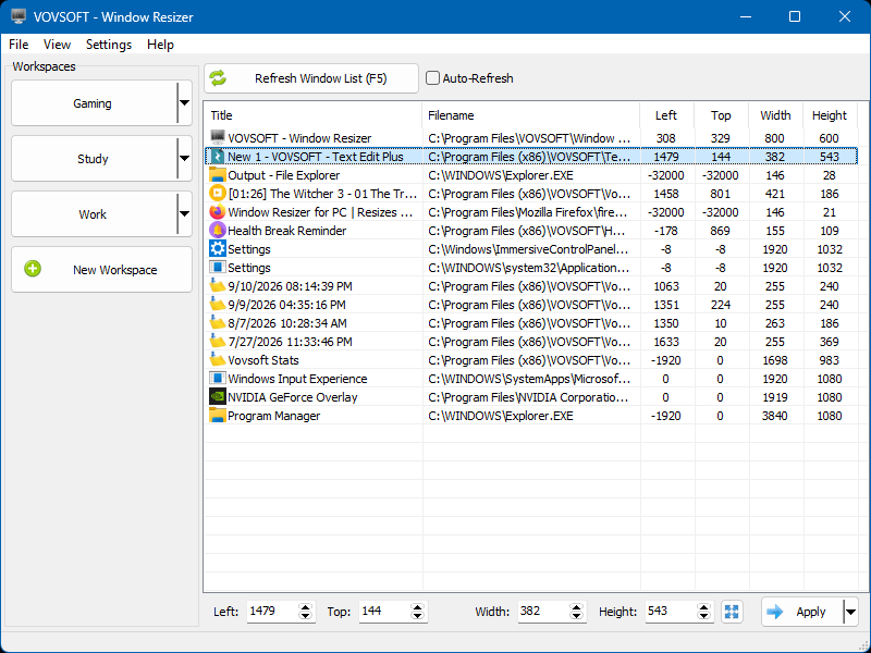 Window Resizer Screenshot